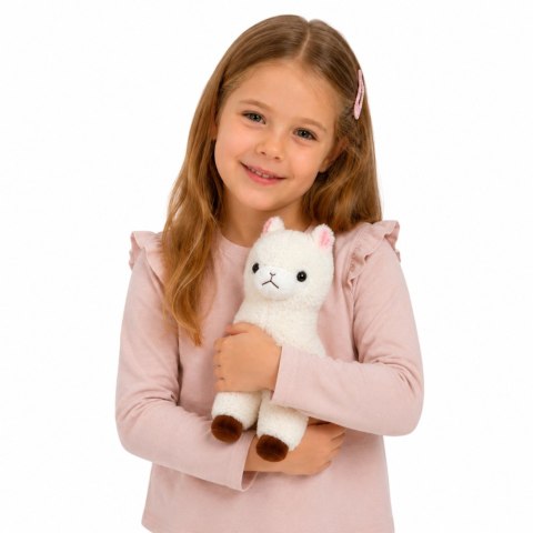 Pluszowa Alpaka Maskotka Przytulanka Miękkie Futerko Biała 28 cm