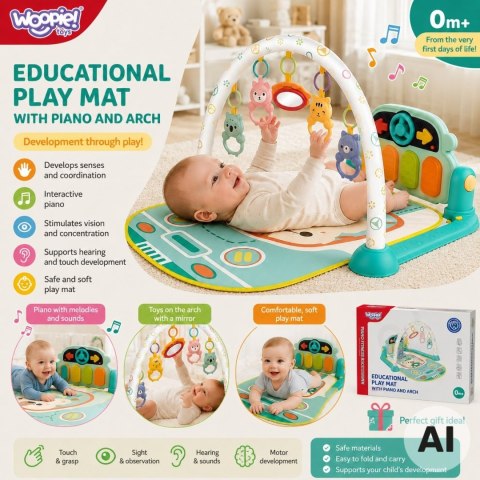 WOOPIE BABY Interaktywna Mata Edukacyjna z Pianinkiem 10el. Dźwięki