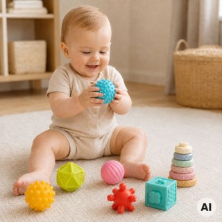 WOOPIE BABY Miękkie Klocki Sensoryczne Gryzaki 23 el.