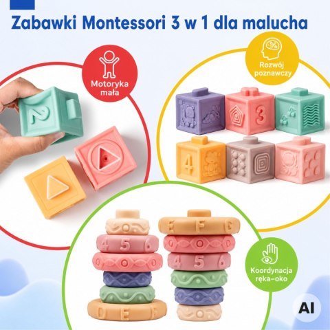 WOOPIE BABY Miękkie Klocki Sensoryczne Gryzaki 23 el.