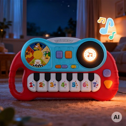 WOOPIE Interaktywne Pianinko dla Dzieci Organki Edukacyjne Dźwięki