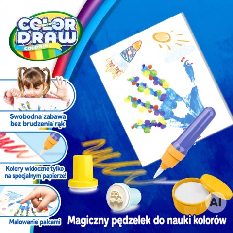 WOOPIE Magiczny Pędzel Zestaw Kreatywny Do Rysowania Pieczątki Dzieci 3+