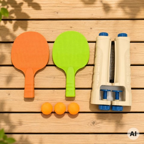 WOOPIE Zestaw do Tenisa Stołowego z Siatką 6 el. Ping Pong