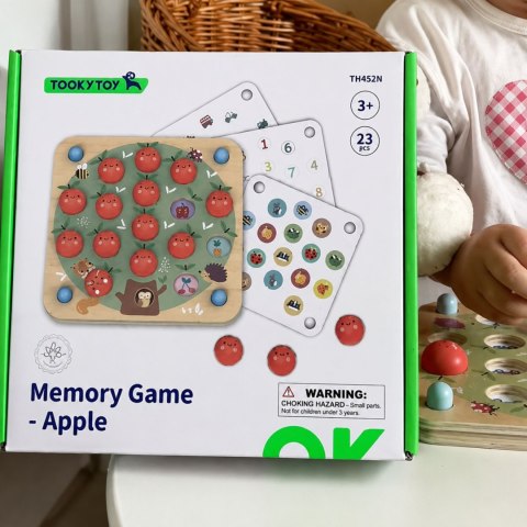 MEMORY GRA PAMIĘCIOWA JABŁUSZKA EDUKACYJNE KONCENTRACJA DLA DZIECI ZABAWA