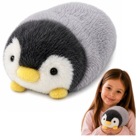 Pluszowy Pingwin Maskotka Miękka Przytulanka Biało Szary 16 cm