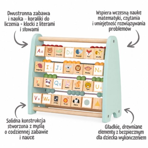 TOOKY TOY Liczydło Dwustronne Alfabet Obrazki