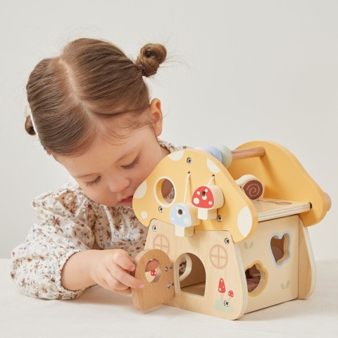 VIGA Zabawka Drewniana Sensoryczna Edukacyjna Sorter Grzybek Montesorii 18m