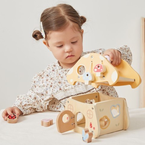 VIGA Zabawka Drewniana Sensoryczna Edukacyjna Sorter Grzybek Montesorii 18m