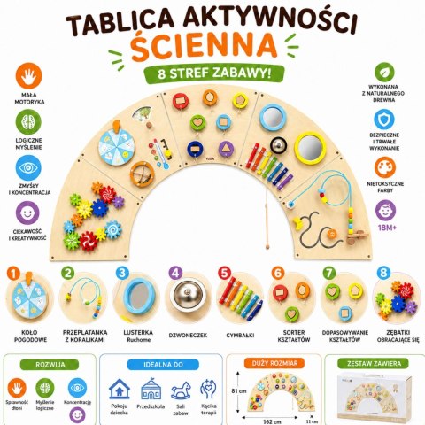 VIGA Tablica Manipulacyjna Ścienna Łuk Montessori