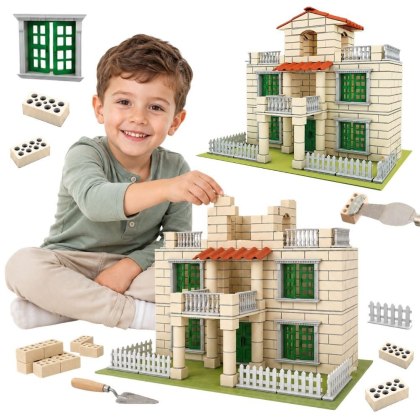 WOOPIE Zestaw Konstrukcyjny DIY Willa z Cegiełek 352 el. dla Dzieci