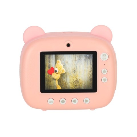 APARAT NATYCHMIASTOWY MIŚ DLA DZIECKA DRUKARKA ZDJĘĆ FULL HD KARTA SD 32GB RÓŻOWY