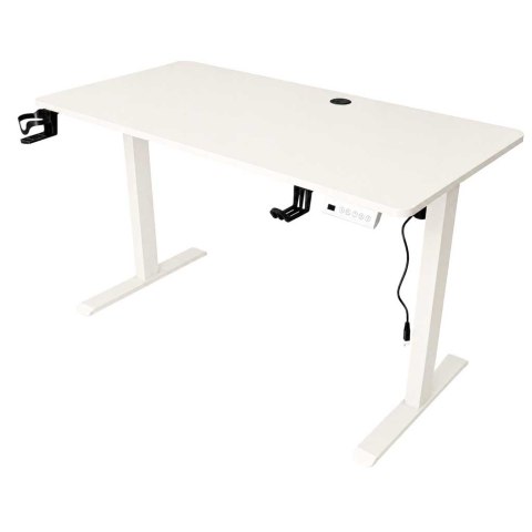 BIURKO ELEKTRYCZNE 120X60CM REGULOWANE 72-118CM PAMIĘĆ PANEL STEROWANIA BIAŁE
