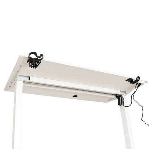 BIURKO ELEKTRYCZNE 120X60CM REGULOWANE 72-118CM PAMIĘĆ PANEL STEROWANIA BIAŁE