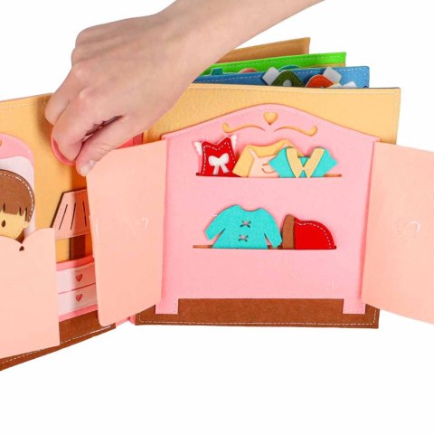 KSIĄŻECZKA EDUKACYJNA SENSORYCZNA FILCOWA 3D MANIPULACYJNA RUCHOME EL. DOM