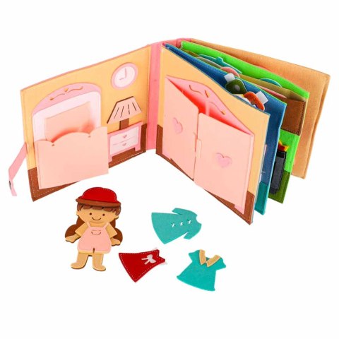 KSIĄŻECZKA EDUKACYJNA SENSORYCZNA FILCOWA 3D MANIPULACYJNA RUCHOME EL. DOM