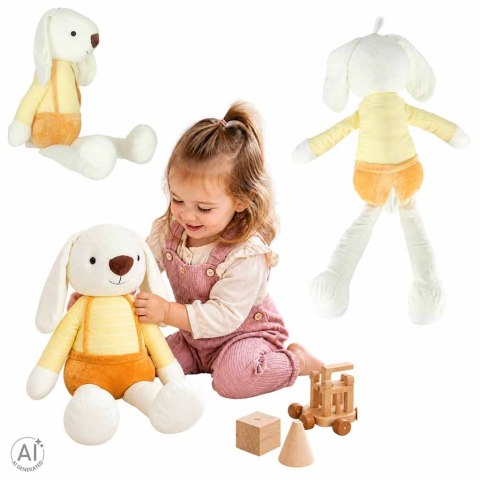 DUŻA MASKOTKA PLUSZAK PRZYTULANKA KRÓLIK 70 CM ŻÓŁTE SPODENKI MIĘKKI