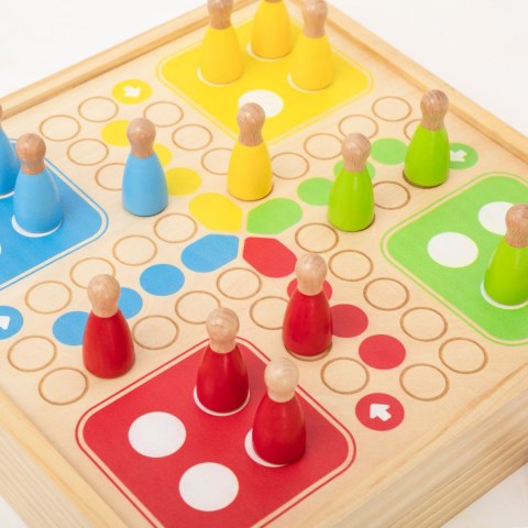 VIGA Drewniana gra zręcznościowa 4w1 Hokej stołowy Curling Bowling Ludo