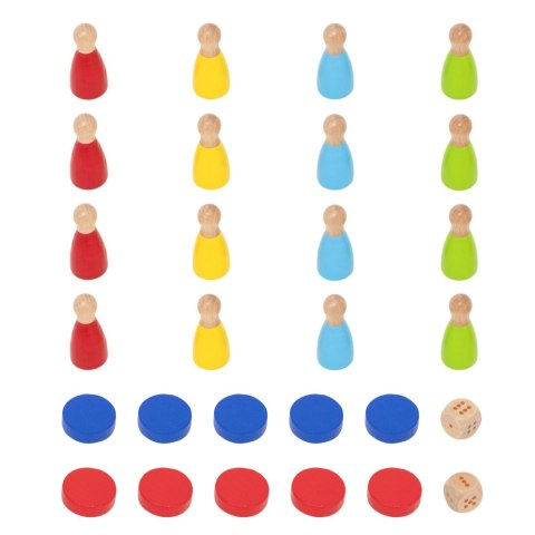 VIGA Drewniana gra zręcznościowa 4w1 Hokej stołowy Curling Bowling Ludo