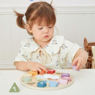 Viga Drewniany Zegar Sorter Kształtów Edukacyjny 18m+
