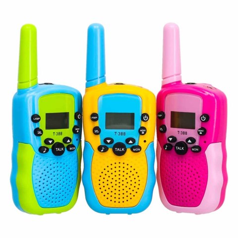 WALKIE TALKIE KRÓTKOFALÓWKI DLA DZIECI ZESTAW 3 SZTUKI ZASIĘG DO 3KM KOLORY