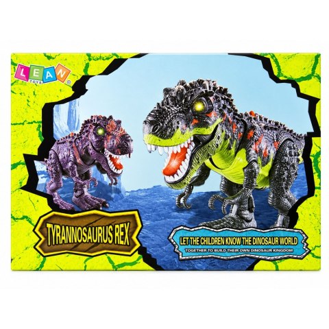 Dinozaur Na Baterie Tyranozaur Rex Chodzący Światła Dźwięk Brązowy