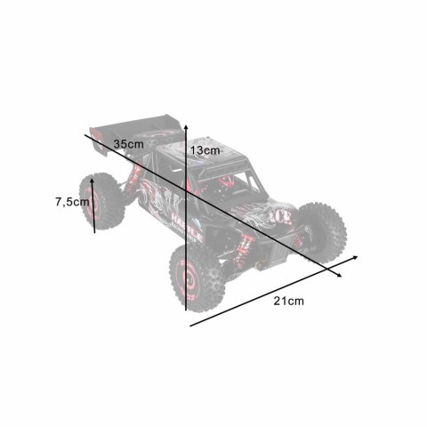 SAMOCHÓD ZDALNIE STEROWANY TERENOWY AUTO RC 1:12 4X4 BEZSZCZOTKOWY 75KM/H