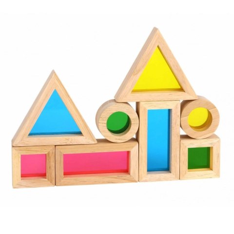 TOOKY TOY Drewniane Kolorowe Klocki Lustrzane Zestaw 8 el. FSC