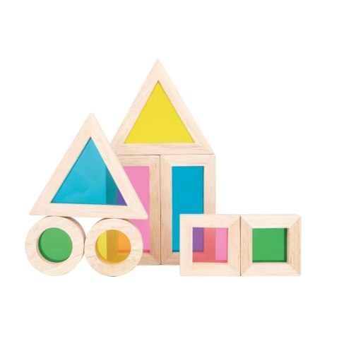 TOOKY TOY Drewniane Kolorowe Klocki Lustrzane Zestaw 8 el. FSC