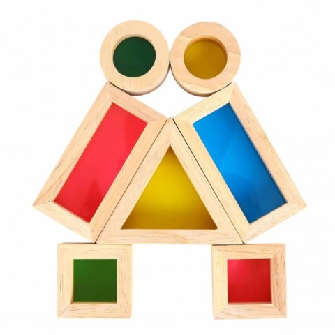 TOOKY TOY Drewniane Kolorowe Klocki Lustrzane Zestaw 8 el. FSC