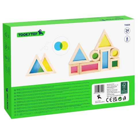 TOOKY TOY Drewniane Kolorowe Klocki Lustrzane Zestaw 8 el. FSC