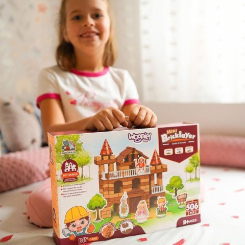 WOOPIE Zamek z Cegiełek 506 el. Figurki Zestaw Konstrukcyjny DIY dla Dzieci