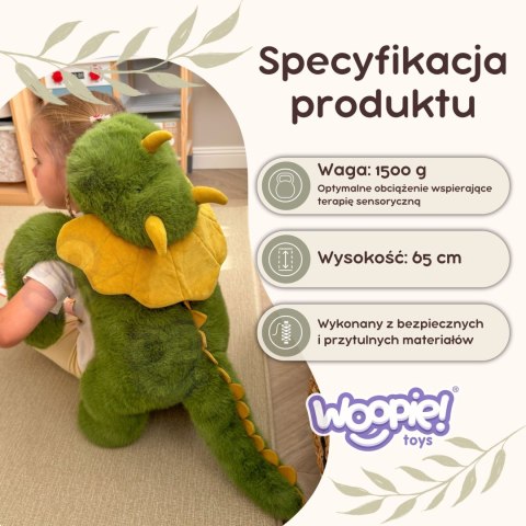 WOOPIE Pluszak Obciążeniowy Dinozaur Antystresowy Sensoryczny Ciężkomiś Przytulanka 65cm 1,5 kg