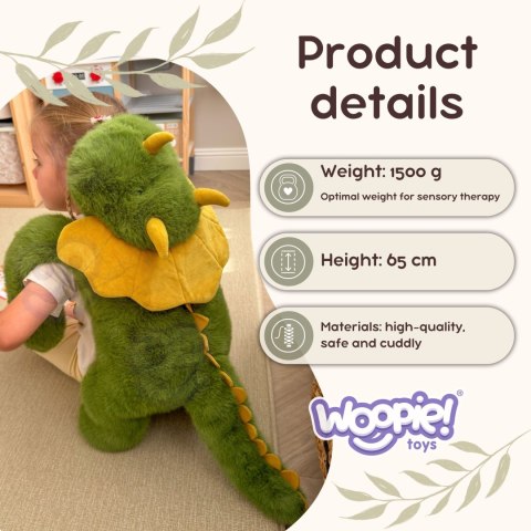 WOOPIE Pluszak Obciążeniowy Dinozaur Antystresowy Sensoryczny Ciężkomiś Przytulanka 65cm 1,5 kg