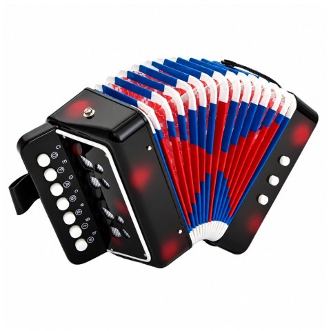 AKORDEON DLA MAŁEGO MUZYKA INSTRUMENT PIANINKO HARMONIA 10 KLAWISZY CZARNY