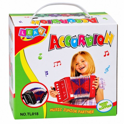 AKORDEON DLA MAŁEGO MUZYKA INSTRUMENT PIANINKO HARMONIA 10 KLAWISZY CZARNY