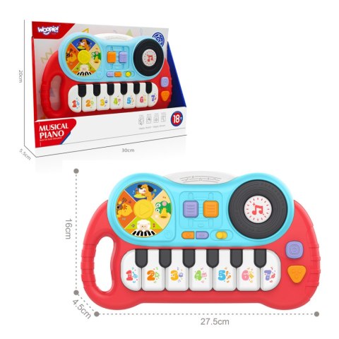 WOOPIE Interaktywne Pianinko dla Dzieci Mały DJ Organki Edukacyjne Dźwięki