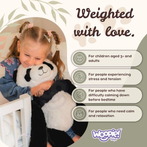 WOOPIE Pluszak Obciążeniowy Panda Antystresowy Sensoryczny Ciężkomiś Przytulanka 65cm 1,5 kg