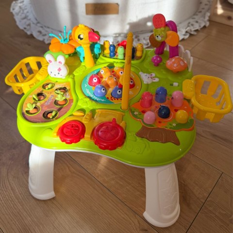WOOPIE BABY Stolik Edukacyjny Interaktywny 2w1 Gra Łowienie Rybek Młotek Sorter Dźwięk Światło