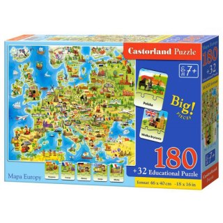 PUZZLE EDUKACYJNE MAPA EUROPY 180 EL. + STOLICE