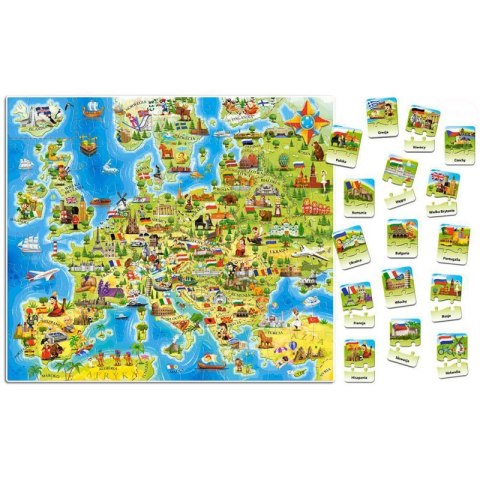 PUZZLE EDUKACYJNE MAPA EUROPY 180 EL. + STOLICE