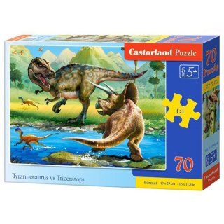 PUZZLE TYRANOZAUR VS TRICERATOPS 70 ELEMENTÓW CASTORLAND