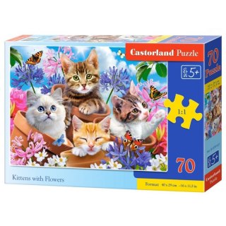 PUZZLE KOTKI Z KWIATAMI 70 ELEMENTÓW CASTORLAND