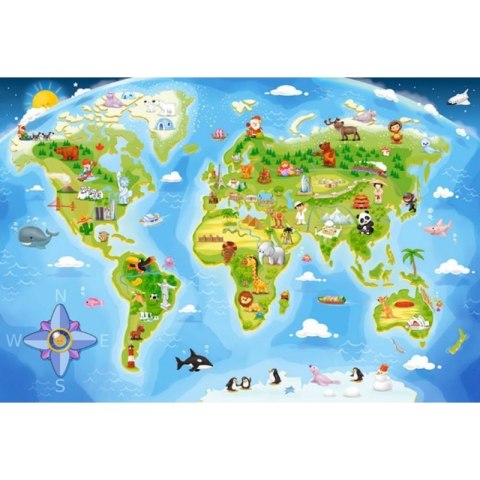 PUZZLE MAXI MAPA ŚWIATA 40 DUŻYCH ELEMENTÓW CASTORLAND