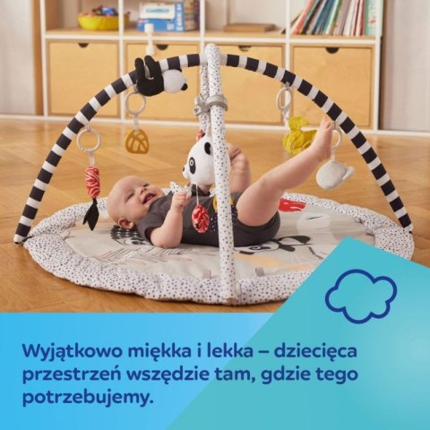 MIĘKKA MATA EDUKACYJNA SENSORYCZNA DLA NIEMOWLAKA Z LUSTERKIEM ZABAWKI