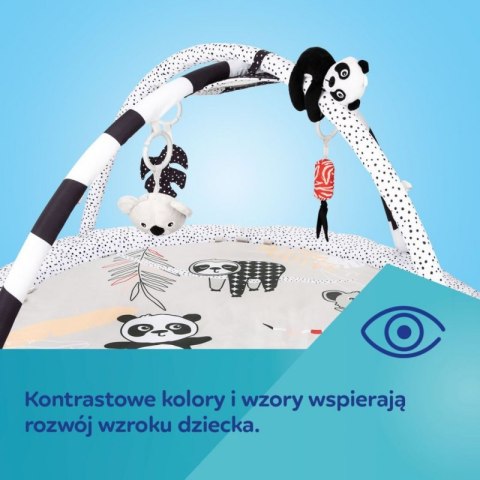 MIĘKKA MATA EDUKACYJNA SENSORYCZNA DLA NIEMOWLAKA Z LUSTERKIEM ZABAWKI