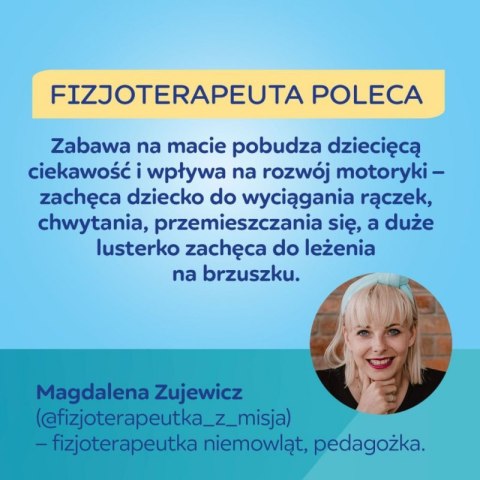 MIĘKKA MATA EDUKACYJNA SENSORYCZNA DLA NIEMOWLAKA Z LUSTERKIEM ZABAWKI