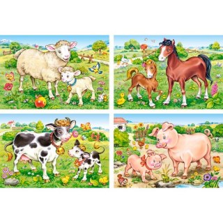 PUZZLE 4W1 ANIMALS MOMS&BABIES ZWIERZĘTA 4UKŁADANKI