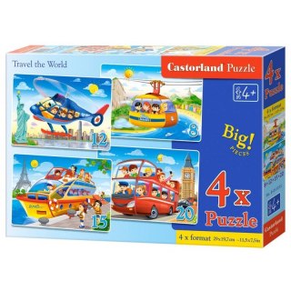 PUZZLE 4W1 TRAVEL THE WORLD PODRÓŻE 4 UKŁADANKI