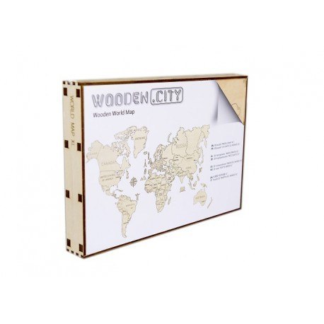 Drewniane puzzle 3d wooden.city - mapa świata xl coral Drewniane puzzle 3d wooden.city - mapa świata xl coral
