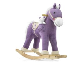 Koń na biegunach konik Pony Purple drewniany dźwięk
